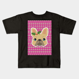 Josephine the Christmas French Bulldog Kids T-Shirt